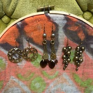 Triple Gold Earring Set